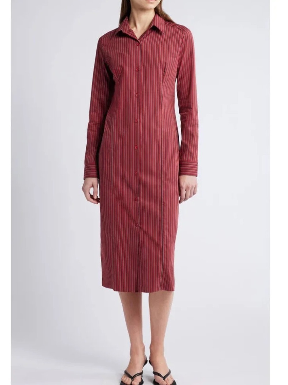 Faithfull The Brand Women's En Vau Stripe Long Sleeve Cotton Blend Shirtdress